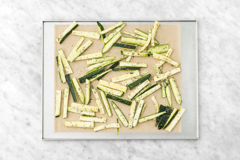 Les courgettes au four