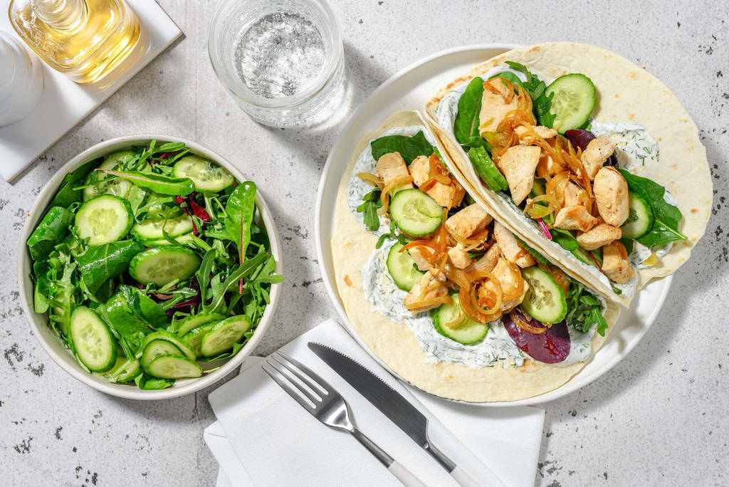 Wraps fraîcheur poulet façon souvlaki