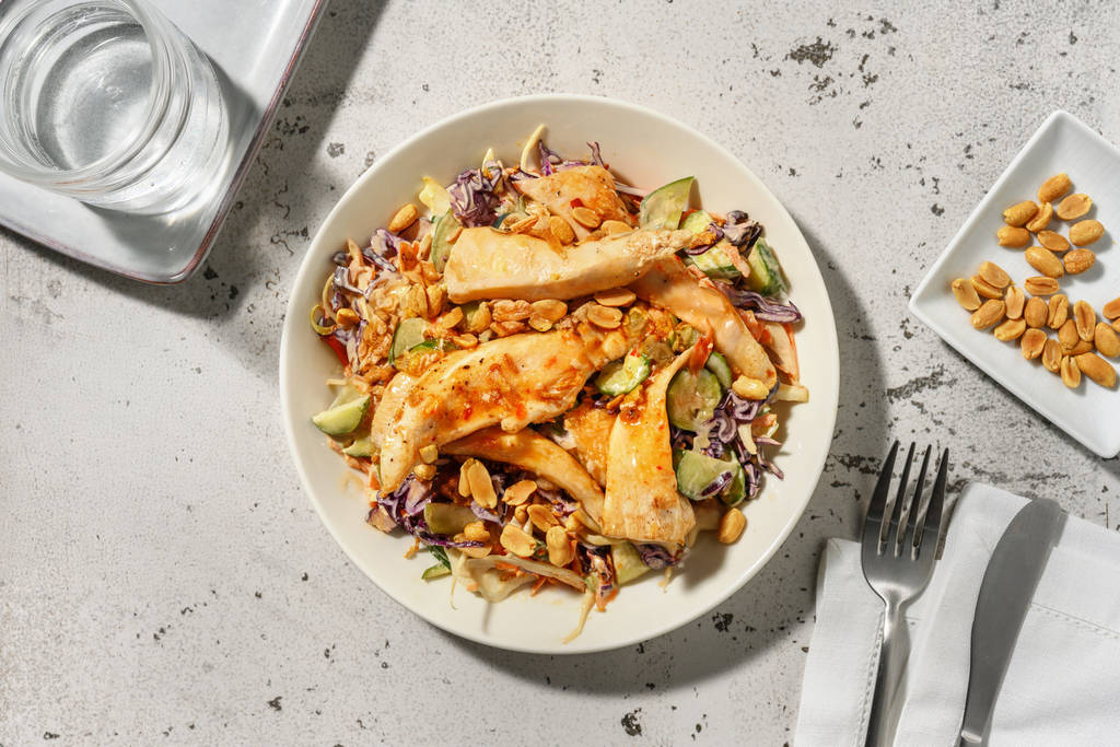 Salade flash de poulet laqué à l’asiatique